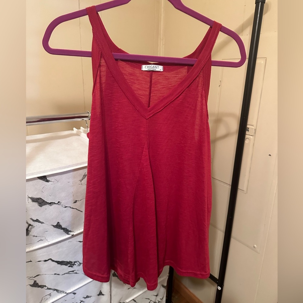 Chigant M Red Tank Tee